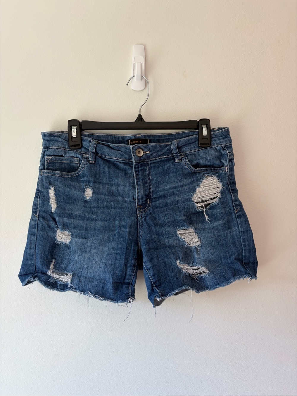 Klique B Distressed Jean Shorts